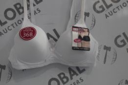 Lot To Contain 3 Packs Of 6 White Hana 2704 Ladies Bra's Sizes To Include 36B , 38B , 40B , 42B ,