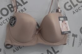 Lot To Contain 3 Packs Of 6 Beige Hana 2704 Ladies Bra's Sizes To Include 36B , 38B , 40B , 42B ,