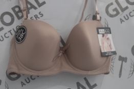 Lot To Contain 3 Packs Of 6 Beige Hana 2704 Ladies Bra's Sizes To Include 36B , 38B , 40B , 42B ,