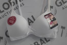 Lot To Contain 3 Packs Of 6 White Hana 2704 Ladies Bra's Sizes To Include 36B , 38B , 40B , 42B ,