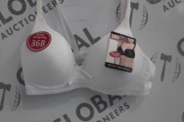 Lot To Contain 3 Packs Of 6 White Hana 2704 Ladies Bra's Sizes To Include 36B , 38B , 40B , 42B ,