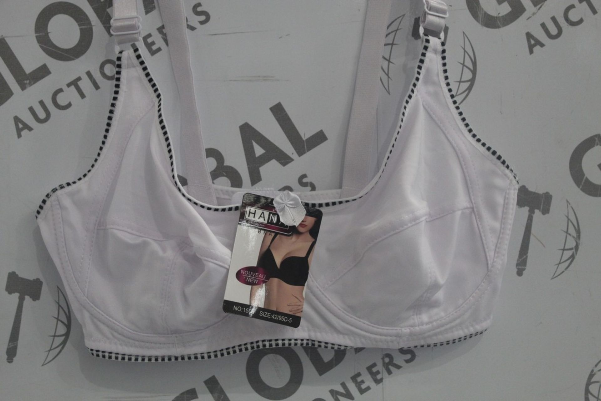 Lot To Contain 3 Packs Of 12 White Hana 1508 Ladies Bra's Sizes To Include 42D , 44D , 46D , 48D ,