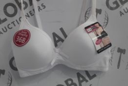 Lot To Contain 3 Packs Of 6 White Hana 2704 Ladies Bra's Sizes To Include 36B , 38B , 40B , 42B ,