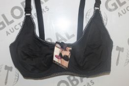 Lot To Contain 3 Packs Of 12 Black Hana 1508 Ladies Bra's Sizes To Include 42D , 44D , 46D , 48D ,