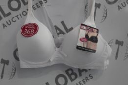 Lot To Contain 3 Packs Of 6 White Hana 2704 Ladies Bra's Sizes To Include 36B , 38B , 40B , 42B ,