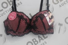 Lot To Contain 3 Packs Of 6 Bright Pink Hana H6583 Ladies Bra's Sizes To Include 38B , 40 B ,