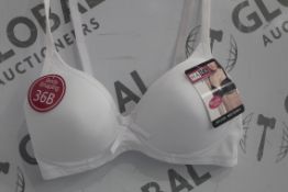 Lot To Contain 3 Packs Of 6 White Hana 2704 Ladies Bra's Sizes To Include 36B , 38B , 40B , 42B ,