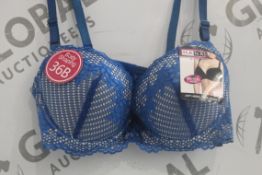 Lot To Contain 3 Packs Of 6 Blue Hana H6583 Ladies Bra's Sizes To Include 38B , 40 B , 42B , 44B ,