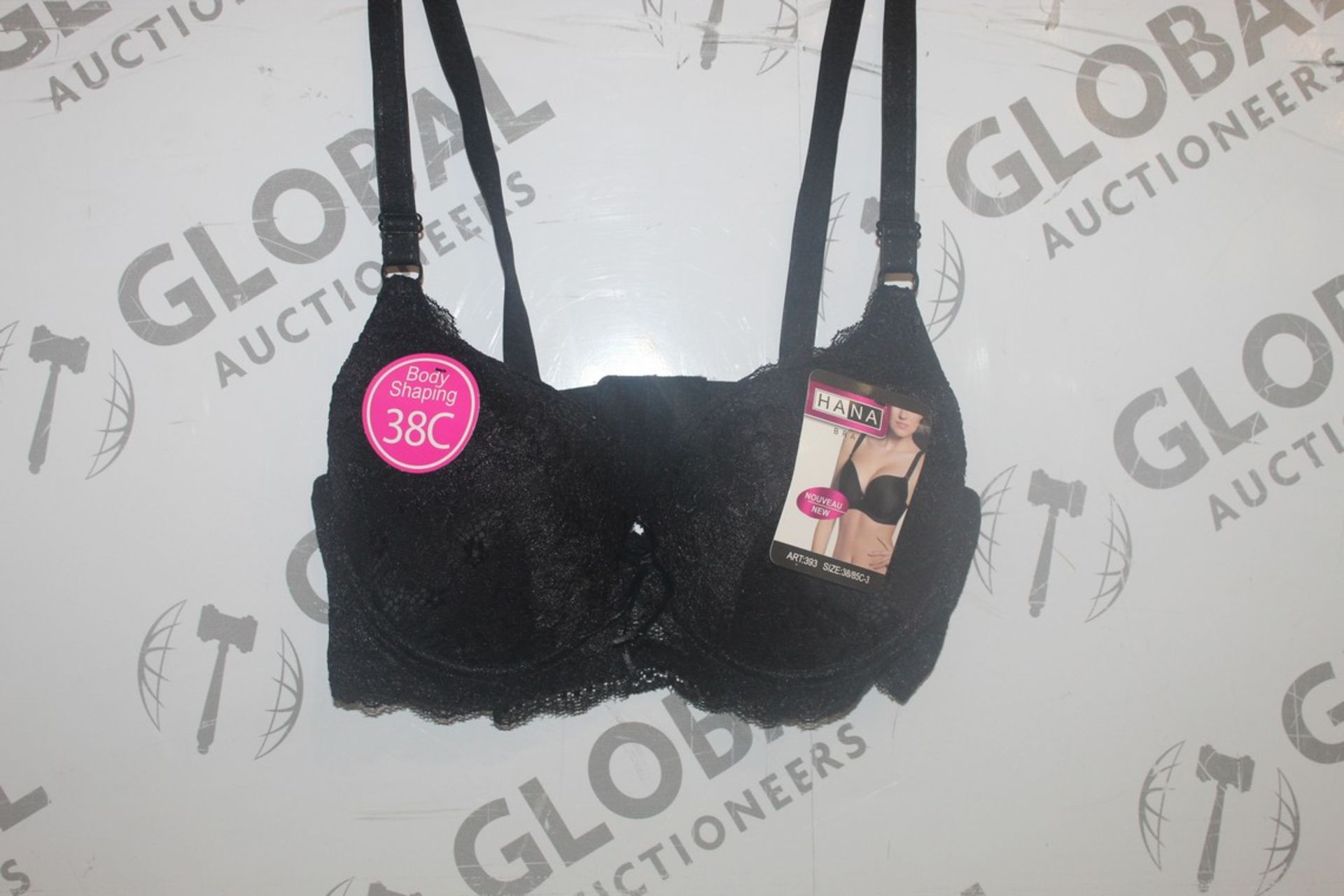 Lot To Contain 3 Packs Of 6 Black Hana 393 Ladies Bra's Sizes To Include 38C , 40C, 42C, 44C, 46C,