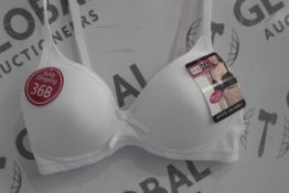 Lot To Contain 3 Packs Of 6 White Hana 2704 Ladies Bra's Sizes To Include 36B , 38B , 40B , 42B ,