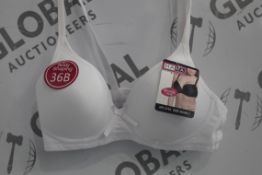 Lot To Contain 3 Packs Of 6 White Hana 2704 Ladies Bra's Sizes To Include 36B , 38B , 40B , 42B ,