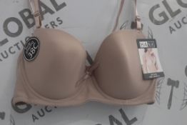 Lot To Contain 3 Packs Of 6 Beige Hana 2704 Ladies Bra's Sizes To Include 36B , 38B , 40B , 42B ,