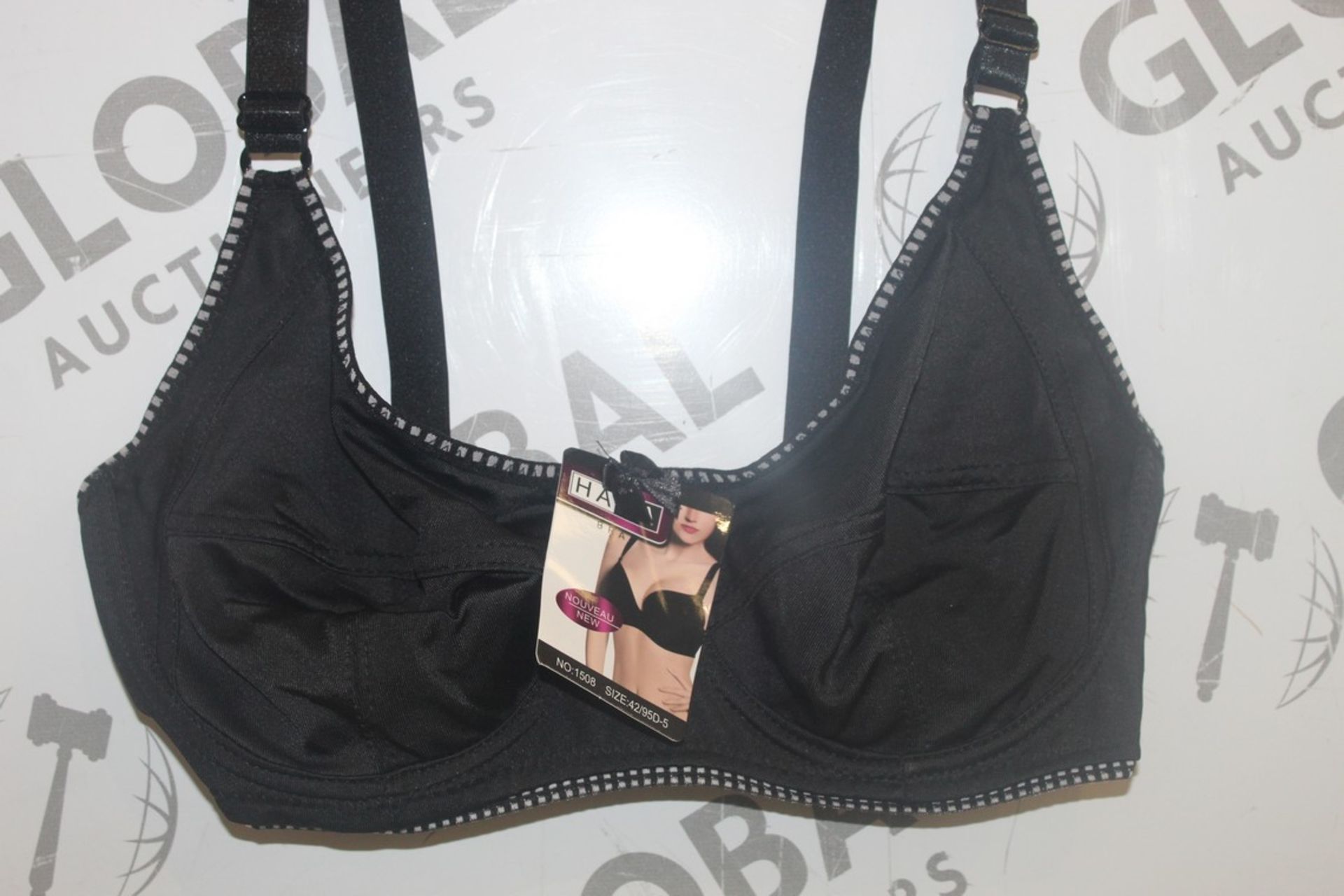 Lot To Contain 3 Packs Of 12 Black Hana 1508 Ladies Bra's Sizes To Include 42D , 44D , 46D , 48D ,