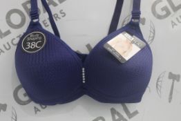 Lot To Contain 3 Packs Of 6 Blue Hana 2842 Ladies Bra's Sizes To Include 38C , 40C , 42C , 44C,