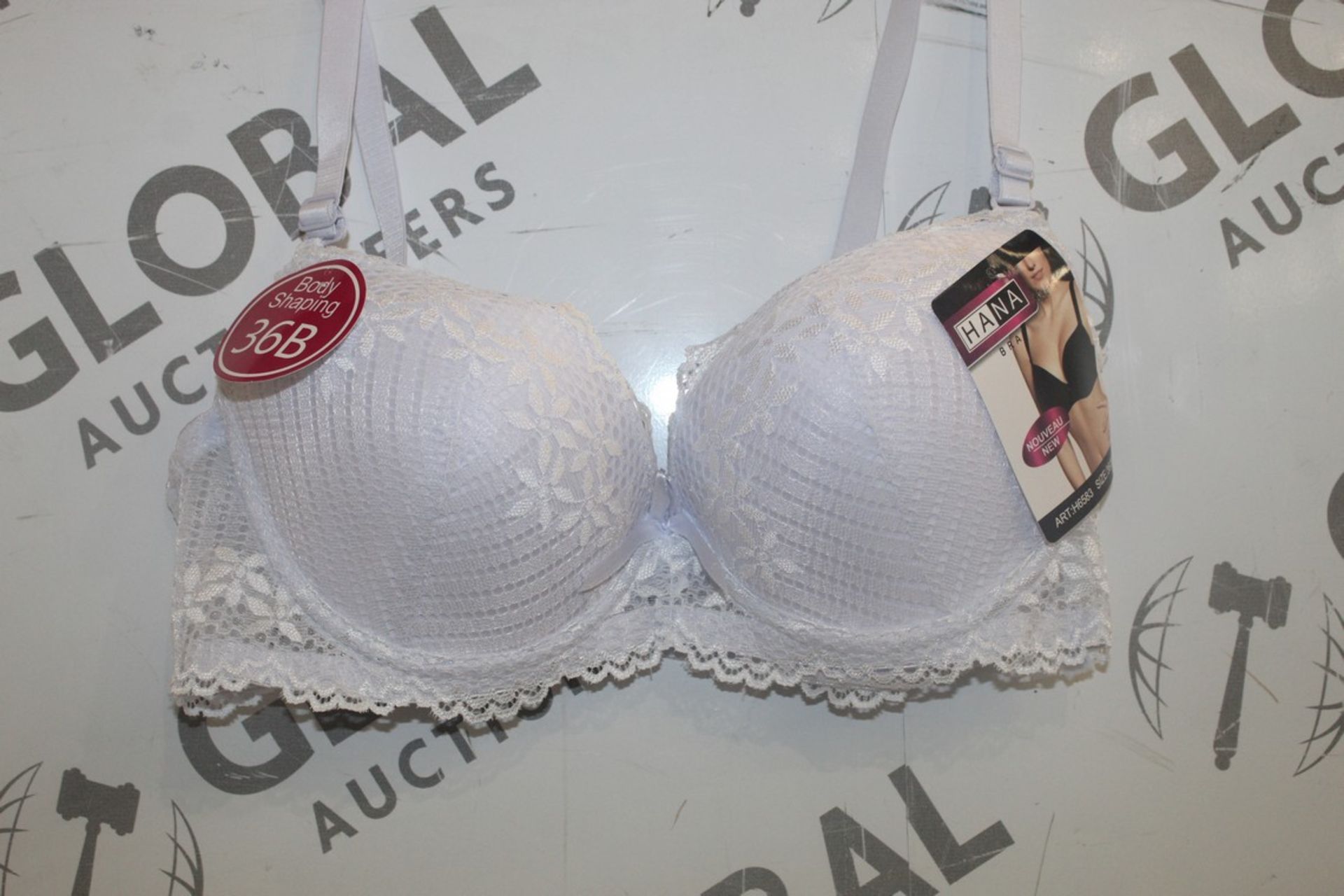 Lot To Contain 3 Packs Of 6 White Hana H6583 Ladies Bra's Sizes To Include 38B , 40 B , 42B ,