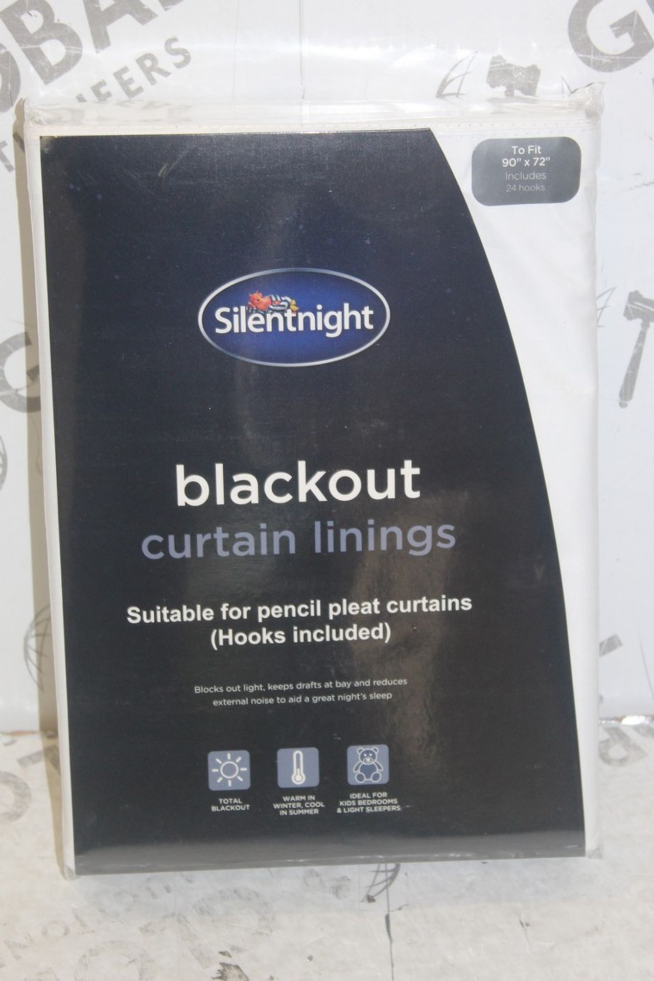 Lot To Contain 5 90 x 72" Silent Night Blackout Curtain Linings Combined RRP £650 (Pictures Are