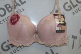 Lot To Contain 3 Packs Of 6 Light Pink Hana H6583 Ladies Bra's Sizes To Include 38B , 40 B , 42B ,