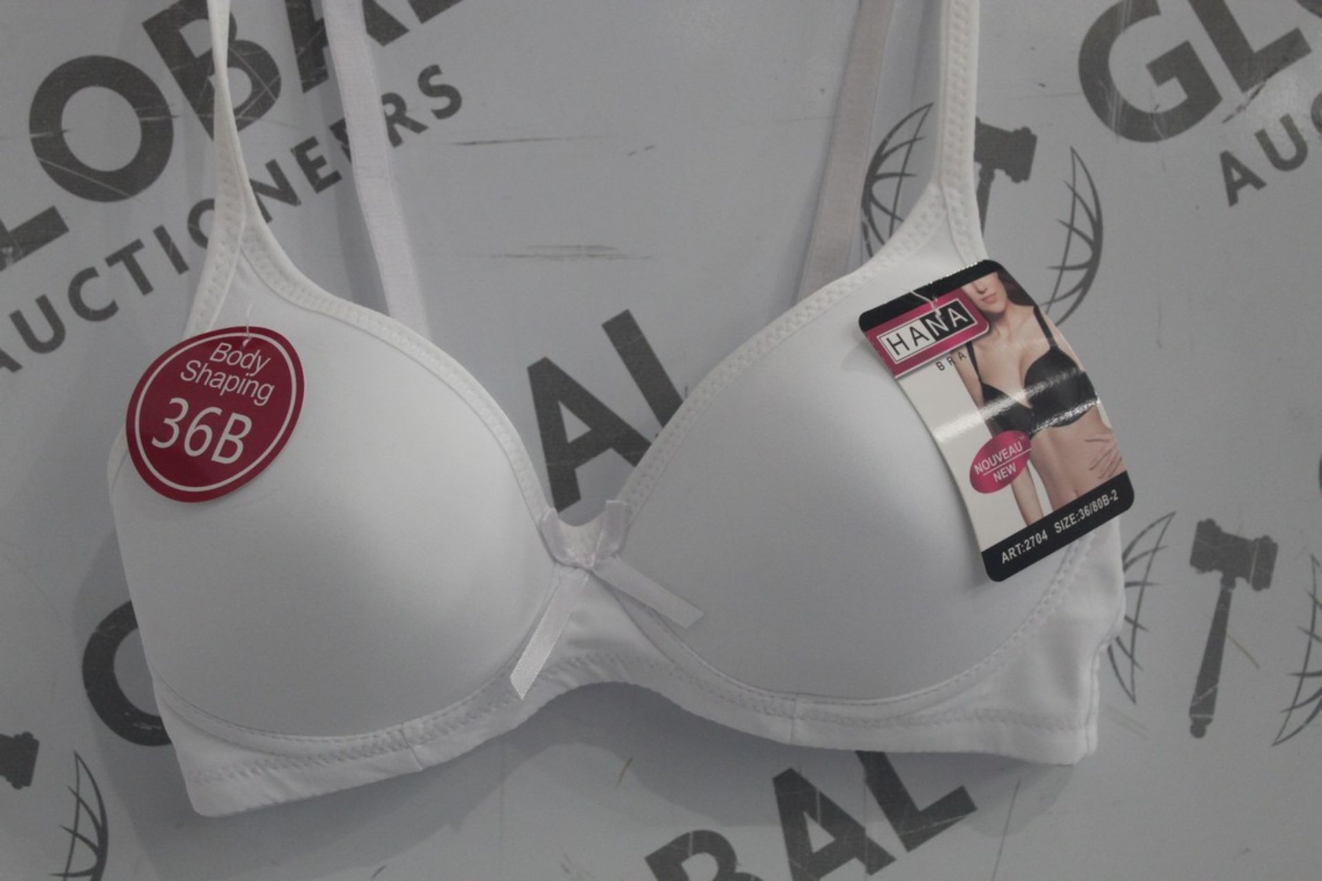 Lot To Contain 3 Packs Of 6 White Hana 2704 Ladies Bra's Sizes To Include 36B , 38B , 40B , 42B ,