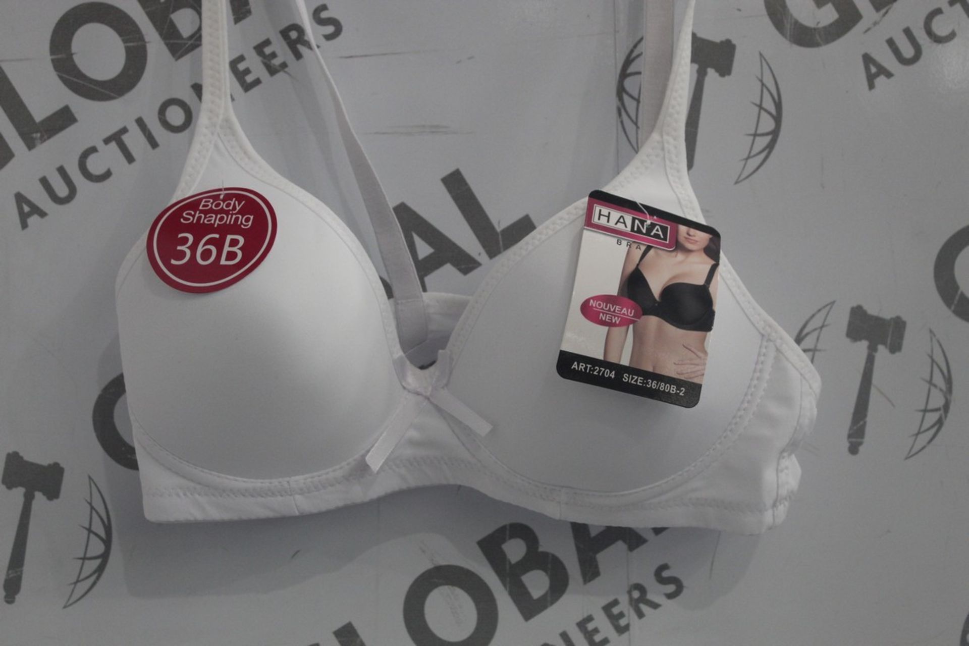 Lot To Contain 3 Packs Of 6 White Hana 2704 Ladies Bra's Sizes To Include 36B , 38B , 40B , 42B ,