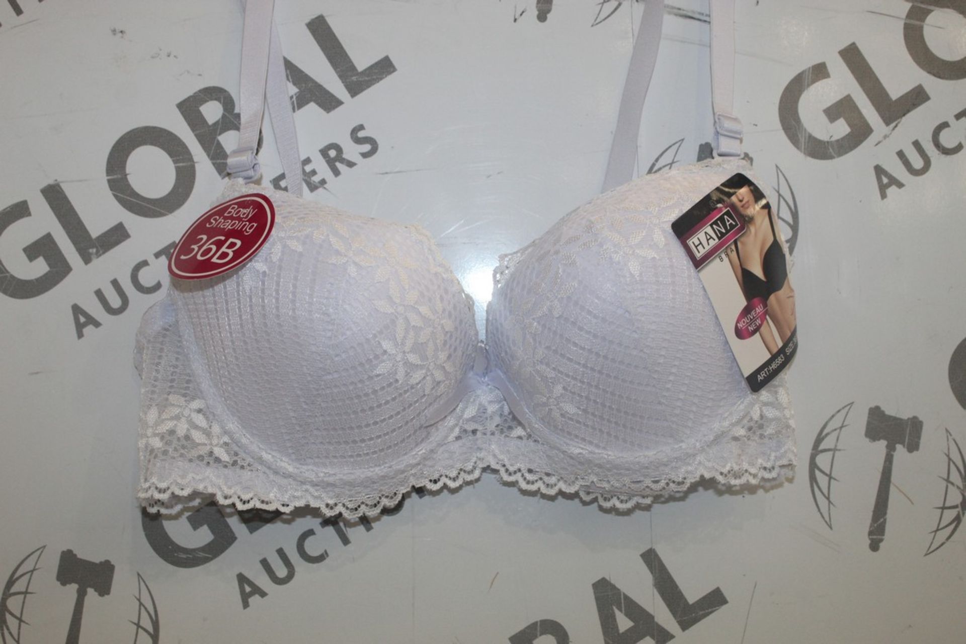 Lot To Contain 3 Packs Of 6 White Hana H6583 Ladies Bra's Sizes To Include 38B , 40 B , 42B ,