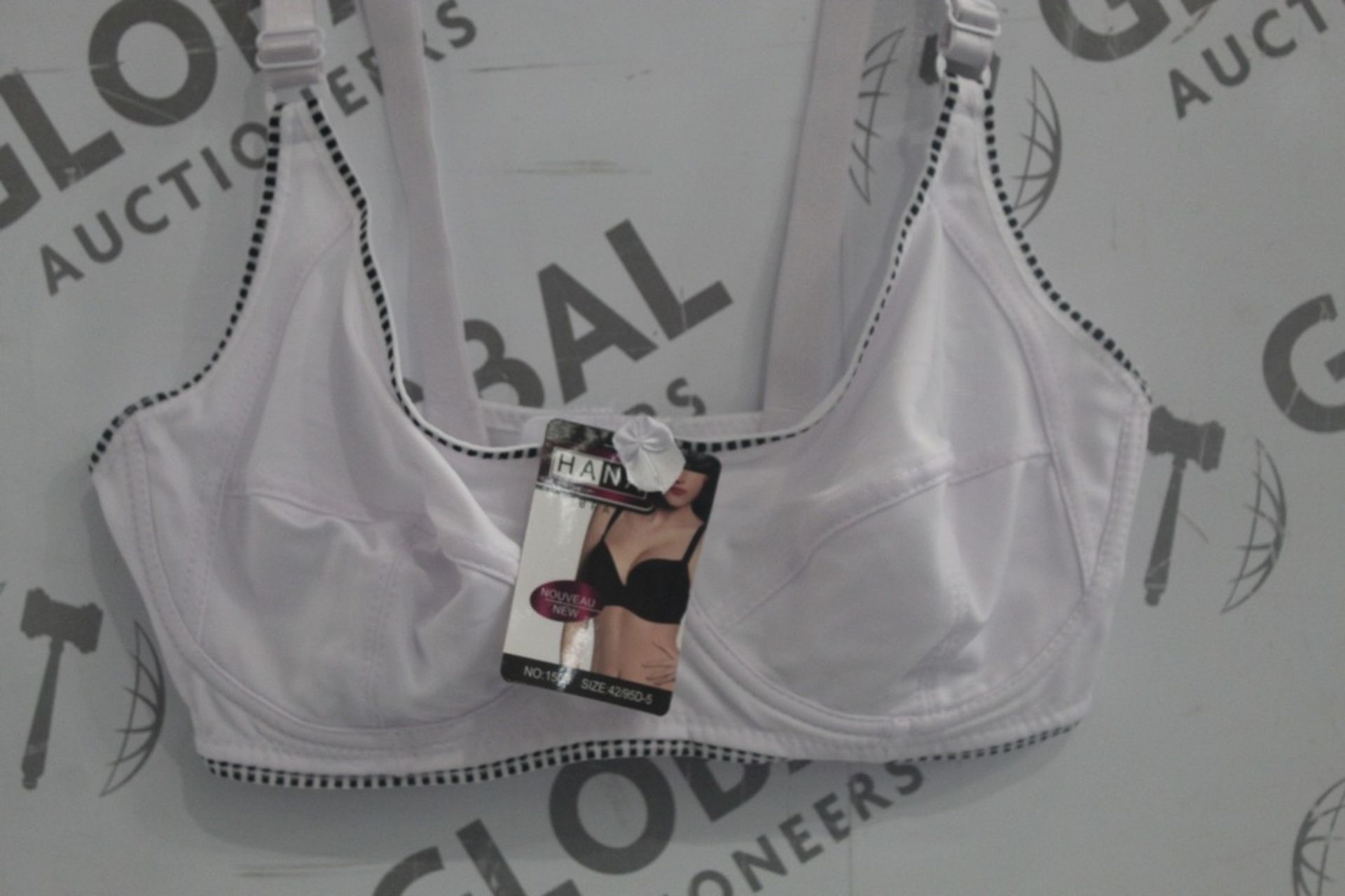 Lot To Contain 3 Packs Of 12 White Hana 1508 Ladies Bra's Sizes To Include 42D , 44D , 46D , 48D , - Image 3 of 3