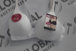 Lot To Contain 3 Packs Of 6 White Hana 2704 Ladies Bra's Sizes To Include 36B , 38B , 40B , 42B ,