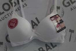 Lot To Contain 3 Packs Of 6 White Hana 2704 Ladies Bra's Sizes To Include 36B , 38B , 40B , 42B ,