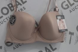 Lot To Contain 3 Packs Of 6 Beige Hana 2704 Ladies Bra's Sizes To Include 36B , 38B , 40B , 42B ,