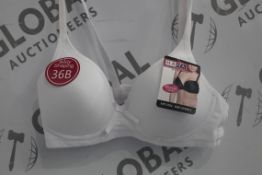 Lot To Contain 3 Packs Of 6 White Hana 2704 Ladies Bra's Sizes To Include 36B , 38B , 40B , 42B ,