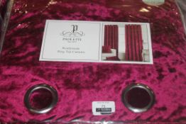 Bagged Pair of Paoletti Ready Made Ring Top 66x90" Curtains RRP £75 (Appraisals Are Available Upon