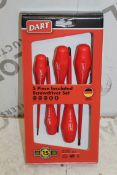 Lot to Contain 3 Brand New 5 Piece Insulated Screwdriver Sets RRP £90 (Appraisals Are Available Upon