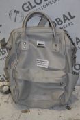 BabaBing Grey Leather Nursery Changing Bag RRP £50 (649281) (Appraisals Are Available Upon