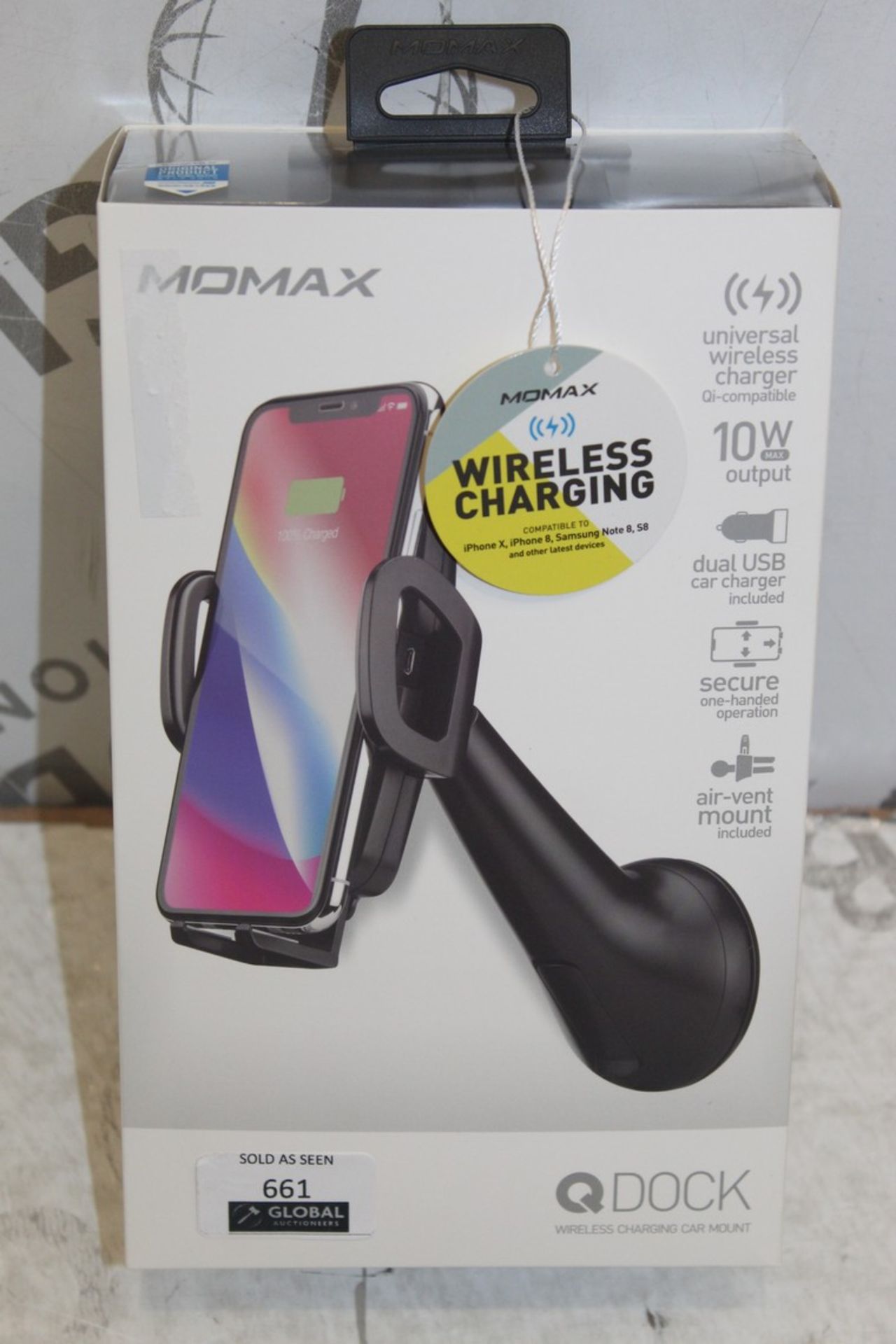 Momax wireless Charging Car Mount RRP £50 (Appraisals Are Available Upon Request)(Pictures Are For