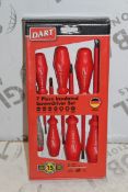 Lot to Contain 5 Boxed Brand New 7 Piece Insulated Screwdriver Sets RRP £175 (Appraisals Are