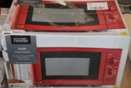 George Home 700 Watt 5 Power Settings Red Counter Top Microwave RRP £60 (Appraisals Are Available