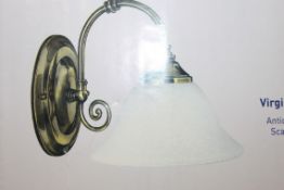 Boxed Search Light Virginia Antique Brass scavo Wall Light RRP £80 (16853) (Untested Customer
