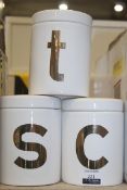 Ceramic White Tea Sugar and Coffee Cannister Set RRP £40 (Pictures Are For Illustration Purposes