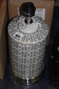 Boxed Pacific Lighting Aris Tall Geo Grey and White Lamp Base RRP £80 (Untested Customer Returns)(