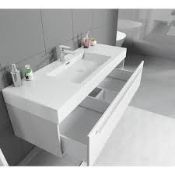 The Boxed EPHRAIM 1200mm Wall hung Single Vanity Unit RRP £960 (Appraisals Are Available Upon