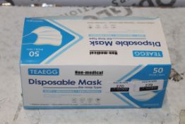 Box Of The T Egg Disposable Masks (Appraisals Are Available Upon Request) (Pictures Are For