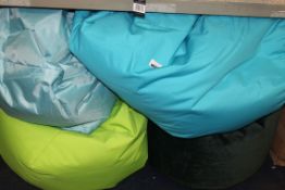 Lot to Contain 4 Assorted Items to Include beanbags, Grey Velvet Pouffe Combined RRP £120 R(