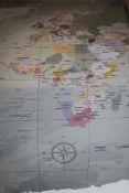 Triptic Map of the World Canvas Wall Art Picture RRP £140 (17179) (Appraisals Are Available Upon