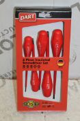 Lot to Contain 3 Brand New 5 Piece Insulated Screwdriver Sets RRP £90 (Appraisals Are Available Upon