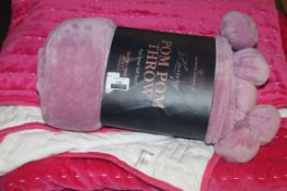 Lot to Contain 2 Assorted Rugged Throws and Gaveno Cavallia Luxery Pom Pom Throws Combined RRP £