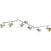 Lot To Contain 2 Assorted Lighting Items To Include A Globo Jacob 6 Light Ceiling Light And A Floral