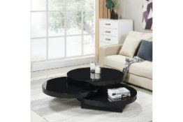 Boxed Triplo 80 x 80 x 32cm Black Coffee Table RRP £375 (Pictures Are For Illustration Purposes