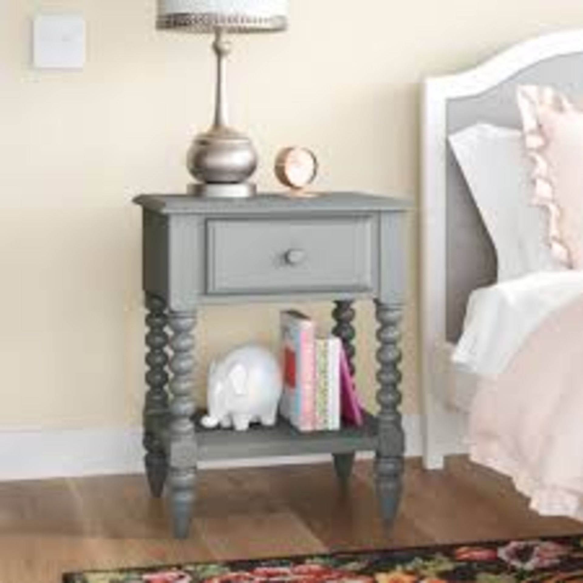 Boxed Borough Wharf Aoife 1 Drawer Bedside Table RRP £130 (18981) (Pictures Are For Illustration