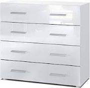 Boxed Valdon Pavos Chest Of 4 Drawers Sideboard Unit RRP £110 (18964) (Pictures Are For Illustration