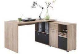 Boxed 136X75X68CM Designer Canadian Oak Desk RRP £200 (Pictures Are For Illustration Purposes