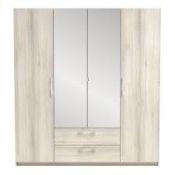 Boxed Zip Code Design Kay 4 Door Wardrobe (203 x 186.2 x 56cm) (4 Boxes) RRP £340 (18964) (